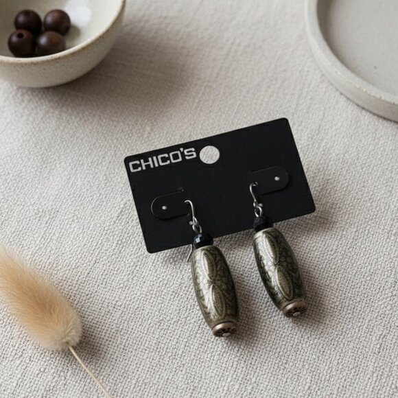 Chico's Black and Gold Earrings - Picture 1 of 4